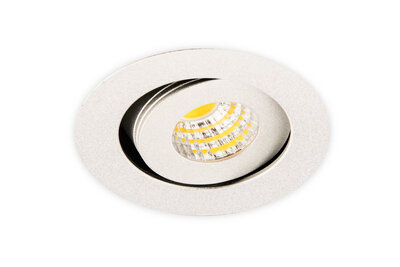 Inbouwspot LED 3W, Rond, Kantelbaar, Aluminium, Dimbaar, Zilver