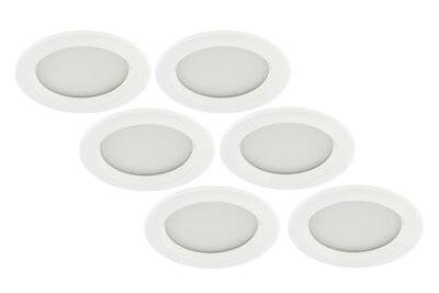 LED Inbouwspot 5W, Wit, Rond, Waterdicht IP65, 6-Pack