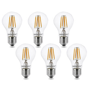E27 LED Filament Lamp 4W Warm Wit Dimbaar 6-Pack