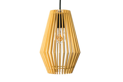 Houten Design Hanglamp, E27 Fitting, ⌀20cm, Naturel