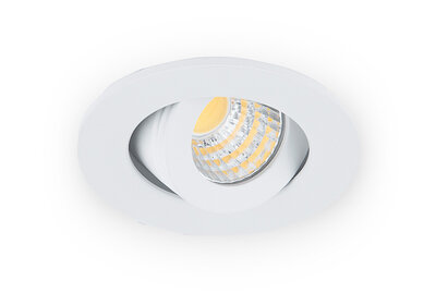 Inbouwspot LED 3W, Wit, Rond, Kantelbaar, Dimbaar, Neutraal Wit 