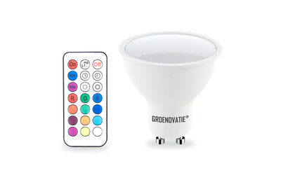 GU10 LED Spot 3W RGB Dimbaar Incl. Afstandsbediening