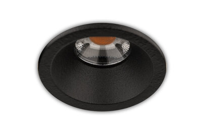 Inbouwspot LED 3W, Zwart, Rond, Ø40mm, Dimbaar, Warm Wit