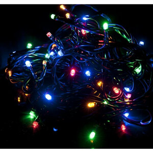 LED Kerstverlichting, 10 Meter, 100 Lampjes, IP44, RGB Multicolor