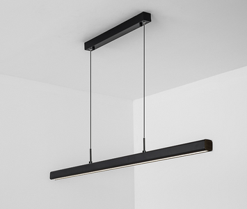 LED Linear Hangarmatuur, 48W, 120cm, Mat Zwart, Warm Wit