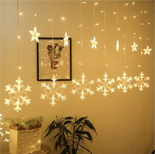 LED Kerstverlichting 'Sneeuw', Lichtgordijn, 3.5 Meter, Warm Wit