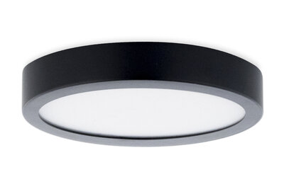 LED Paneel Plafondlamp 18W, Rond ⌀23cm, Opbouw, Warm Wit, Zwart