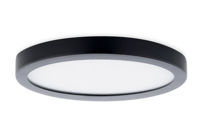 LED Paneel Plafondlamp 24W, Rond ⌀30cm, Opbouw, Warm Wit, Zwart