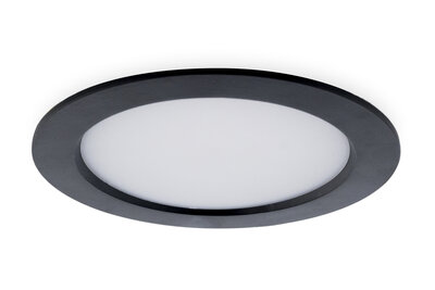 LED Paneel Plafondlamp 12W, Rond ⌀14cm, Warm Wit, Inbouw, Zwart