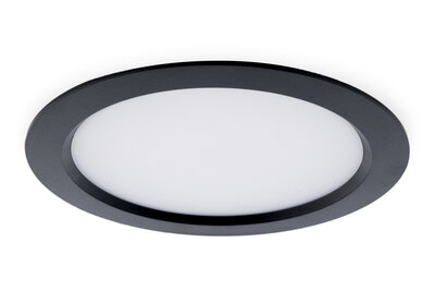 LED Paneel Plafondlamp 24W, Rond ⌀23cm, Warm Wit, Inbouw, Zwart