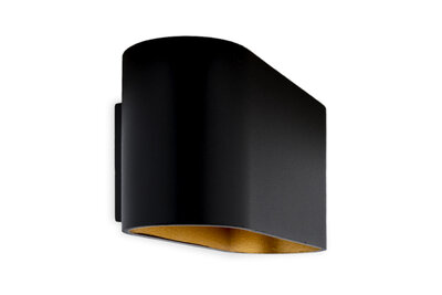 Wandlamp Ovaal, Vast, G9 Fitting, Mat Zwart / Goud