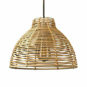 Rotan / Rieten Hanglamp, Handgemaakt, Naturel, ⌀30 cm