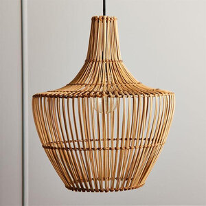 Rotan / Rieten Hanglamp, Handgemaakt, Naturel, Rond, ⌀40 cm