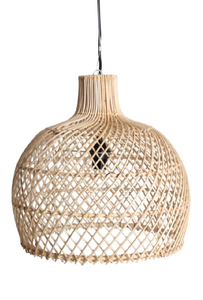 Rotan / Rieten Hanglamp, Handgemaakt, Naturel, Rond, ⌀50 cm