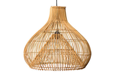 Rotan / Rieten Hanglamp, Handgemaakt, Naturel, ⌀50 cm