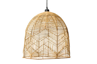 Rotan / Rieten Hanglamp XXL, Handgemaakt, Naturel, ⌀60 cm