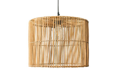 Rotan / Rieten Hanglamp, Handgemaakt, Rond, Naturel, ⌀40 cm