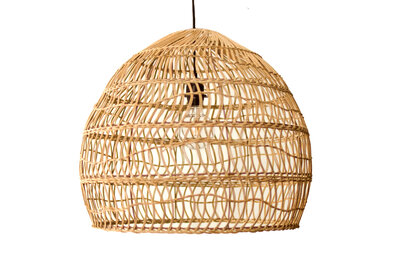 Rotan / Rieten Hanglamp, Handgemaakt, Naturel, ⌀55 cm