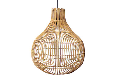 Rotan / Rieten Hanglamp, Handgemaakt, Naturel, ⌀43 cm