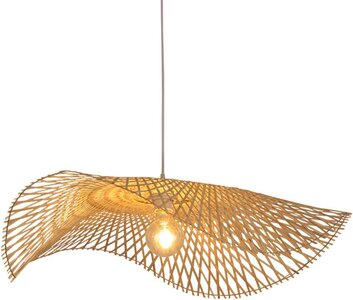 Bamboe Hanglamp, Handgemaakt, Naturel, ⌀55 cm
