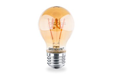 E27 LED Filament Lamp 4W Amber Spiral Extra Warm Wit, Schemersensor