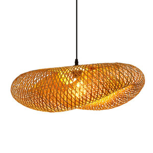 Bamboe Hanglamp, Handgemaakt, Naturel, 70x18 cm