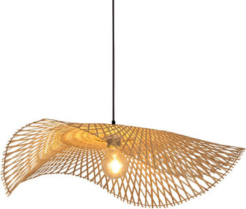 Bamboe Hanglamp XL, Handgemaakt, Naturel, ⌀100 cm