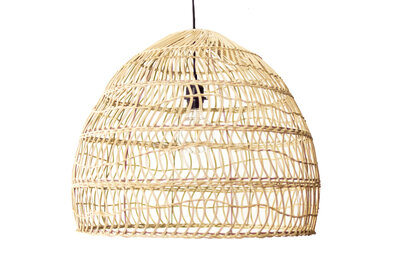 Rotan / Rieten Hanglamp, Handgemaakt, Gebleekt, ⌀60 cm