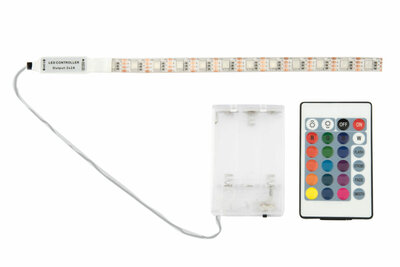 RGB LED Strip Waterdicht Op 3xAA Batterijen, Onderbouw