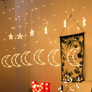 LED Kerstverlichting 'Maan', Lichtgordijn, 3.5 Meter, Warm Wit