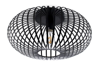Metalen Plafondlamp Zwart, E27 Fitting, ⌀40x20 cm