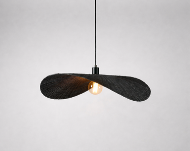 Bamboe Hanglamp, Handgemaakt, Zwart, 60x45 cm
