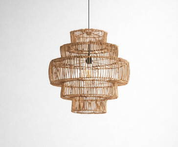 Rotan / Rieten Hanglamp, Handgemaakt, Naturel, ⌀50 cm